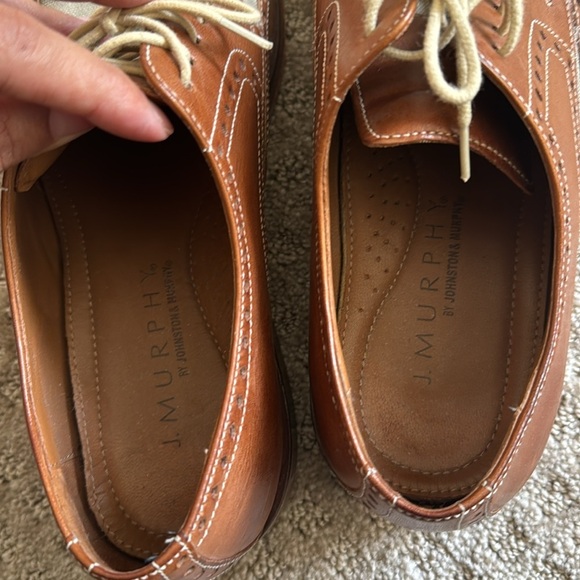J. Murphy Wingtip Derby Dress Up Brown Leather Shoes size 8.5M - Picture 4 of 9